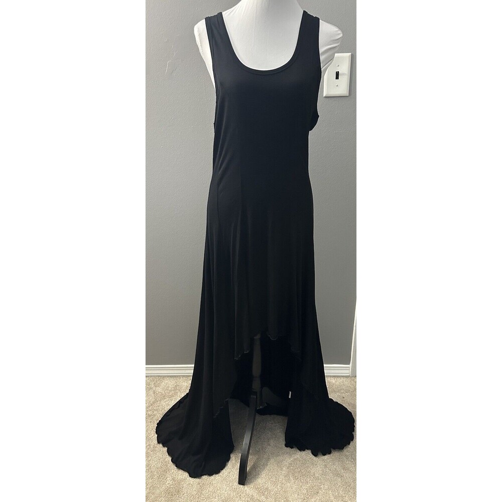 NWT Union Of Angels Black Hi-Lo Dress Racerback Maxi Scallop Hem  Size Medium